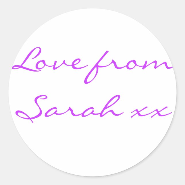 Redonda Amor de Sarah Pegatina (Hoja de 20) (Anverso)