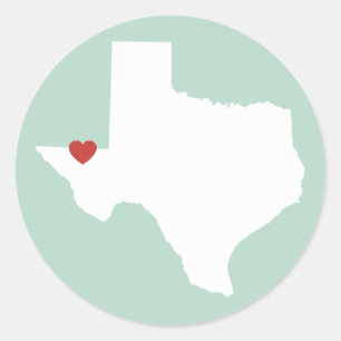 Redonda Amor de Texas - Pegatina de Personalizable