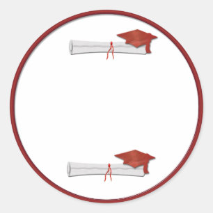 Redonda Añadir tu propio Pegatina de graduación roja de te
