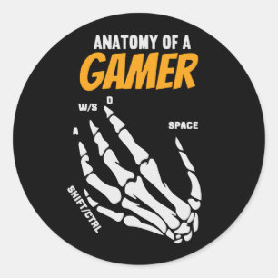 Redonda Anatomía de un Pegatina jugador
