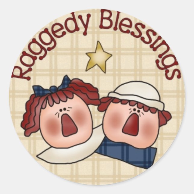 Redonda Andy Primitive Country Pegatina (Anverso)