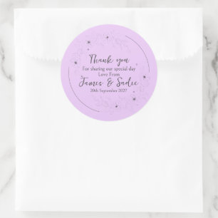 Redonda Anemone en Light Lilac Round Pegatina