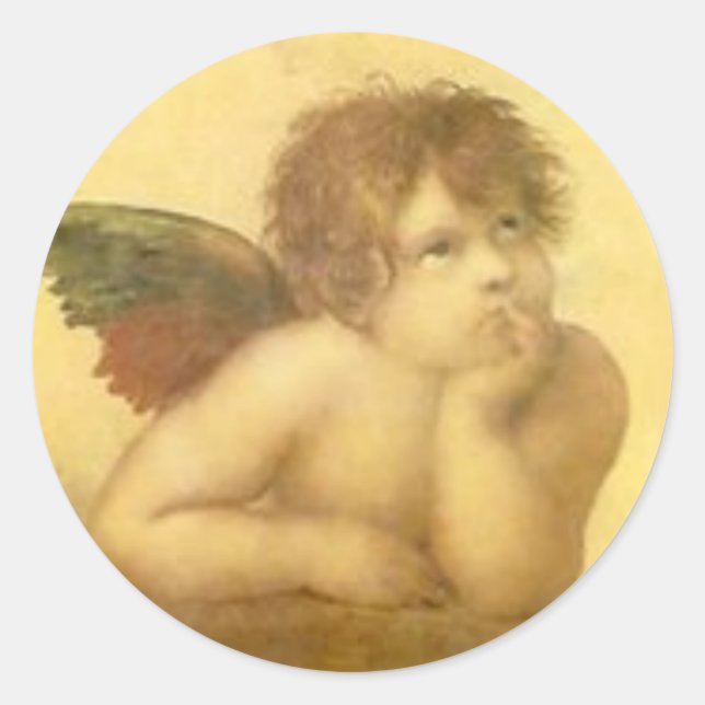 Redonda Angel Raphael Vintage Pegatina (Anverso)