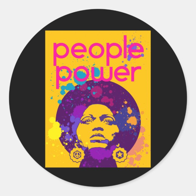 Redonda Angela Davis Poster Pegatina (Anverso)