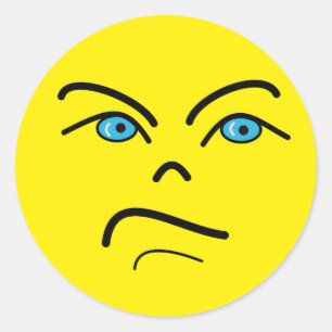 Redonda Angry Face Classic Round Pegatina