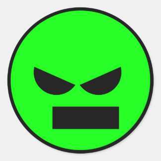 Redonda Angry Mister Anti-Smiley Face Pegatina