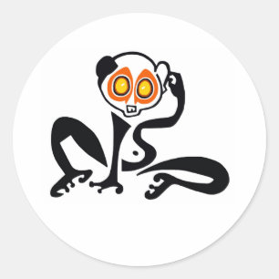 Redonda Animales silvestres - LORIS lento lindo - Pegatina