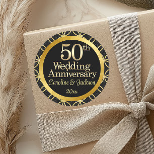 Redonda Aniversario de Bodas de Oro número 50 Pegatina de 