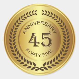 Redonda Aniversario de Oro 45 con Pegatina de laurel