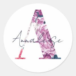 Redonda Annaleise Nombre Personalizado Pegatina Chicas Eti
