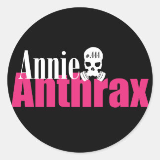 Redonda annie anthrax - pegatina negro