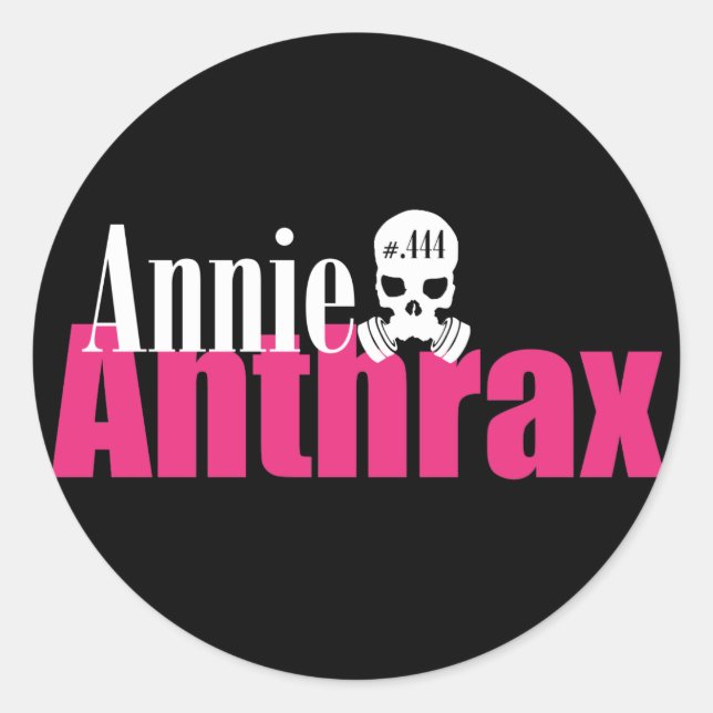 Redonda annie anthrax - pegatina negro (Anverso)