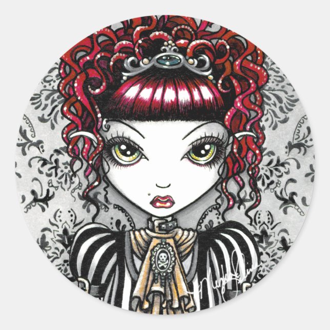 Redonda Annie Gothic Victorian Fae Pegatina (Anverso)