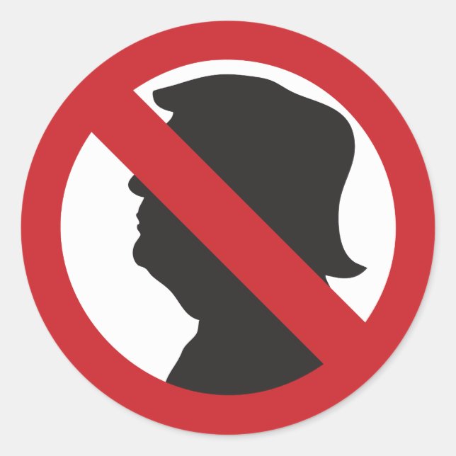 Redonda Anti MAGA No Trump Pegatina (Anverso)