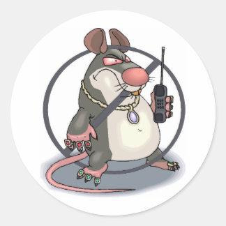 Redonda Anti-Snitch No Rats Pegatina