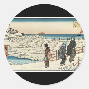 Redonda Antiguo Pegatina de arte japonés