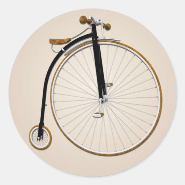 Redonda Antiguo Pegatina de ciclismo de moda (Anverso)