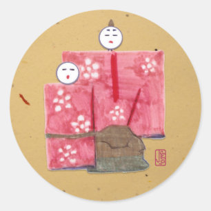 Redonda Antiguo Pegatina de parejas japonesas