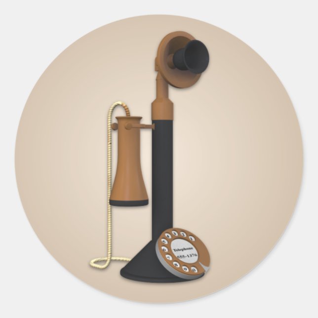 Redonda Antiguo Pegatina de teléfonos de moda (Anverso)