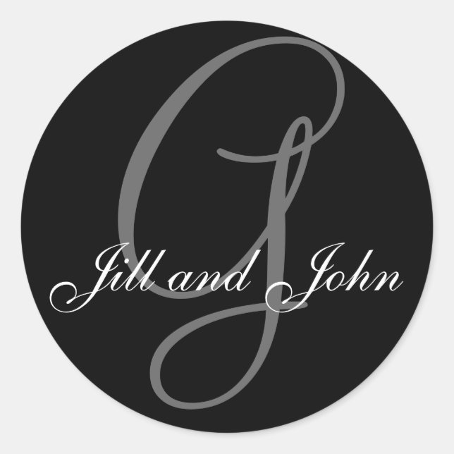 Redonda Apellido inicial G más primeros nombres Pegatina n (Anverso)