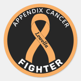 Redonda Apéndice Cinta de lucha contra el cáncer Pegatina