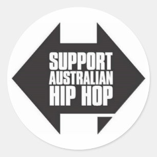 Redonda Apoyo al pegatina de hip hop australiano