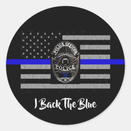 REDONDA APOYO AL PEGATINA DE LA POLICÍA AZUL