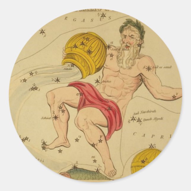 Redonda Aquarius Pegatina (Anverso)