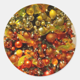 Redonda Árbol de cítricos foto pegatina de Navidad desde F