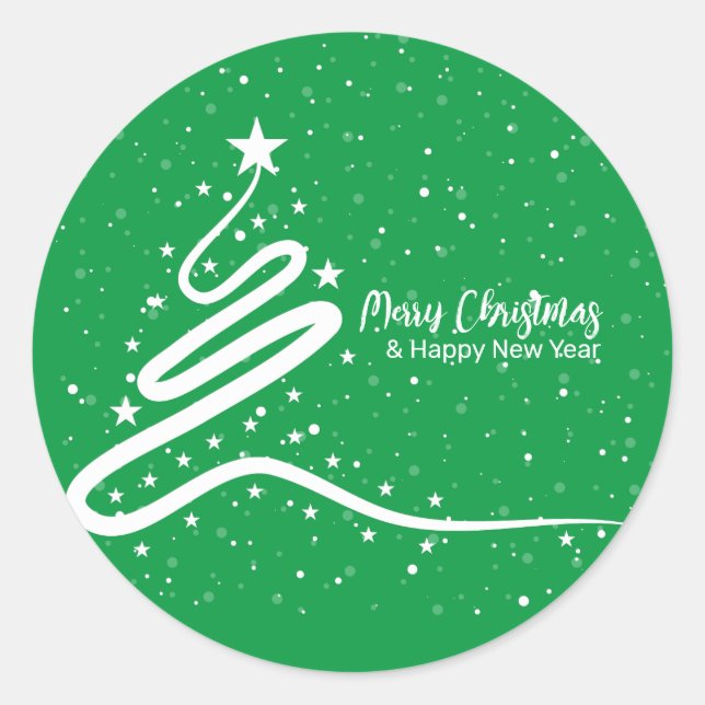 Redonda Árbol de Navidad y Pegatina Clásico de Nevada (Anverso)