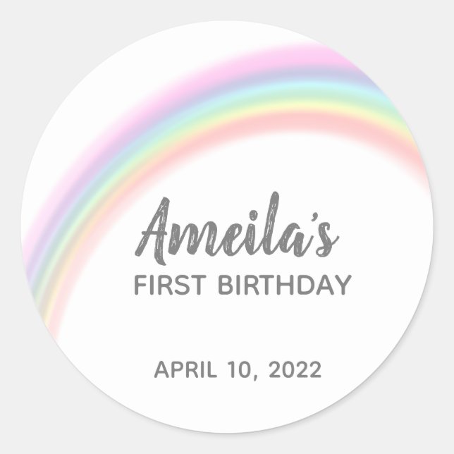 Redonda Arcoiris gracias pegatina (Anverso)