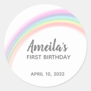 Redonda Arcoiris gracias pegatina