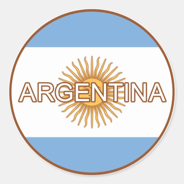 Redonda Argentina Euro Pegatina (Anverso)