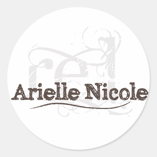 Redonda Arielle Nicole Pegatina (Anverso)