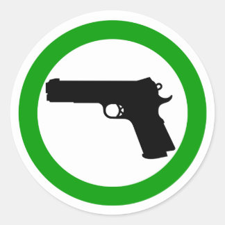 Redonda Armas permitidas pegatina de zona