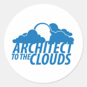 Redonda Arquitecto a las nubes - Pegatina