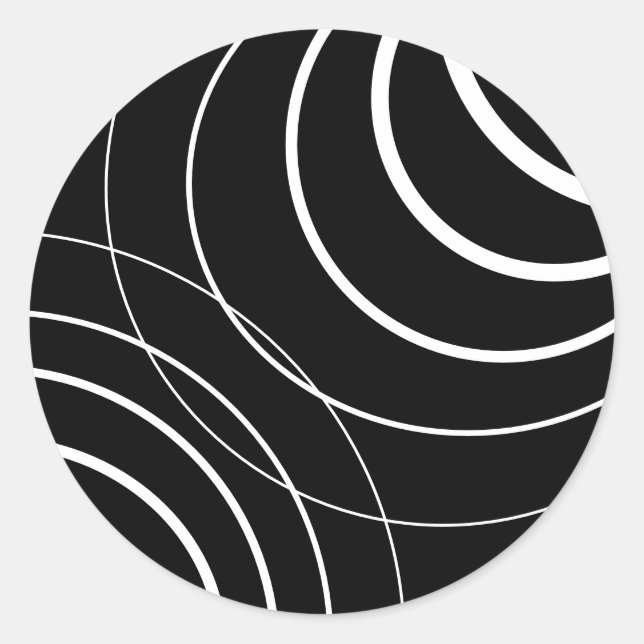 Redonda Art Deco Doble Círculo Establece Pegatina 3 (Anverso)