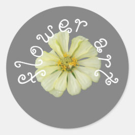 Redonda Arte de Pegatina Flor Blanca