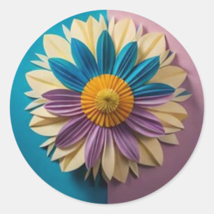 Redonda Arte Pegatina floral multicolor