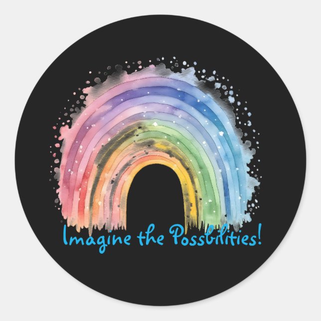 Redonda Arte Por Deber, Pegatina Arcoiris (Anverso)