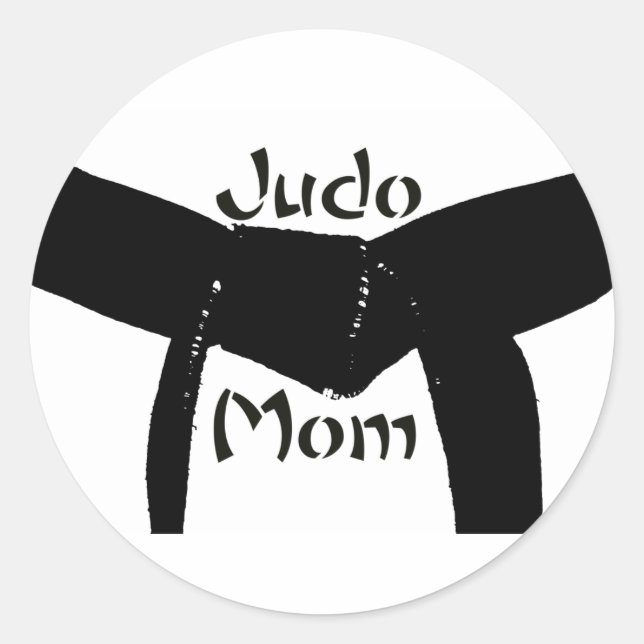 Redonda Artes marciales negro Judo mamá Pegatina (Anverso)