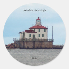 Redonda Ashtabula Harbour Light pegatina
