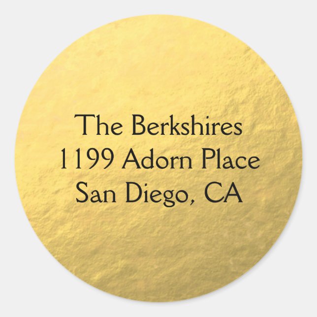 Redonda Aspecto de Relieve metalizado dorado de Pegatina r (Anverso)