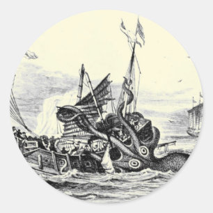 Redonda ¡Ataque de Kraken! Pegatina