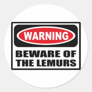 Redonda ATENCIÓN DEL Pegatina LEMURS
