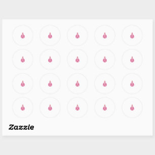 Redonda atractivo Pegatina de diseño de ilustracion rosa