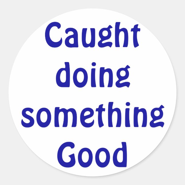 Redonda Atrapado haciendo algo pegatina (Anverso)