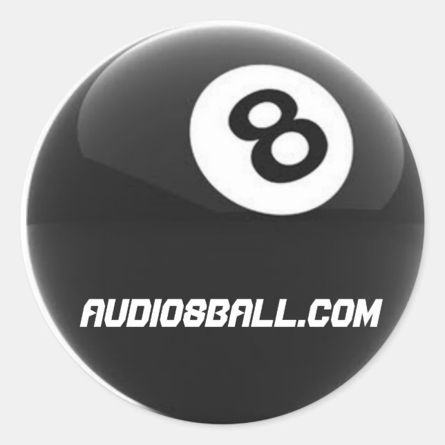 Redonda Audio8ball.com Pegatina (Anverso)