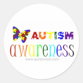 Redonda Autism Awareness Butterfly Pegatina