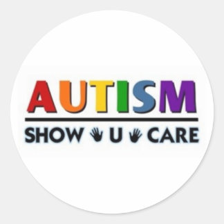 Redonda Autismo muestra tu pegatina de cuidado
